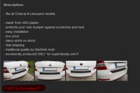 Milotec - Ladekantenschutz passend für Octavia III RS Combi, nicht über  Kante, ABS silber - Milotec Auto-Extras GmbH - Skoda Tuning und Zubehör